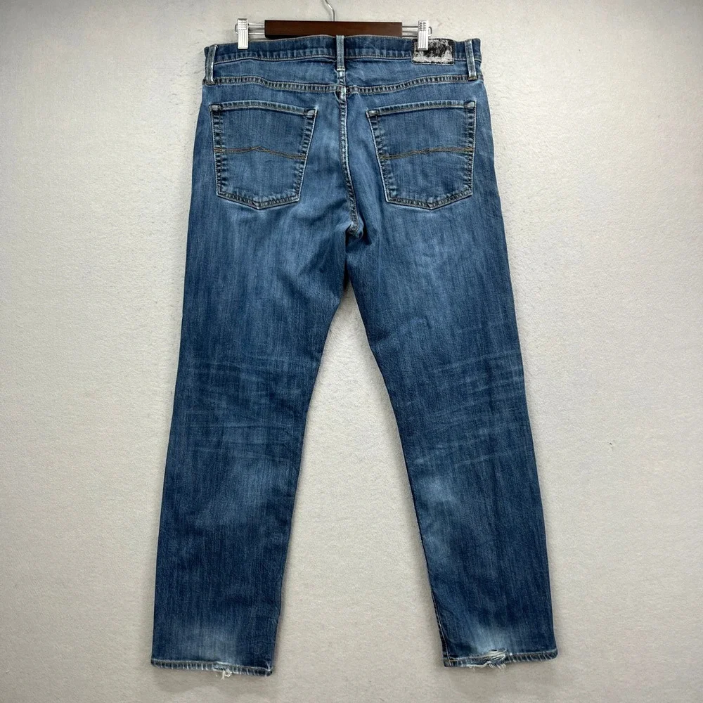 Lucky Brand Jeans Mens 36 Blue Denim Athletic Slim Fit Distressed Streetwear